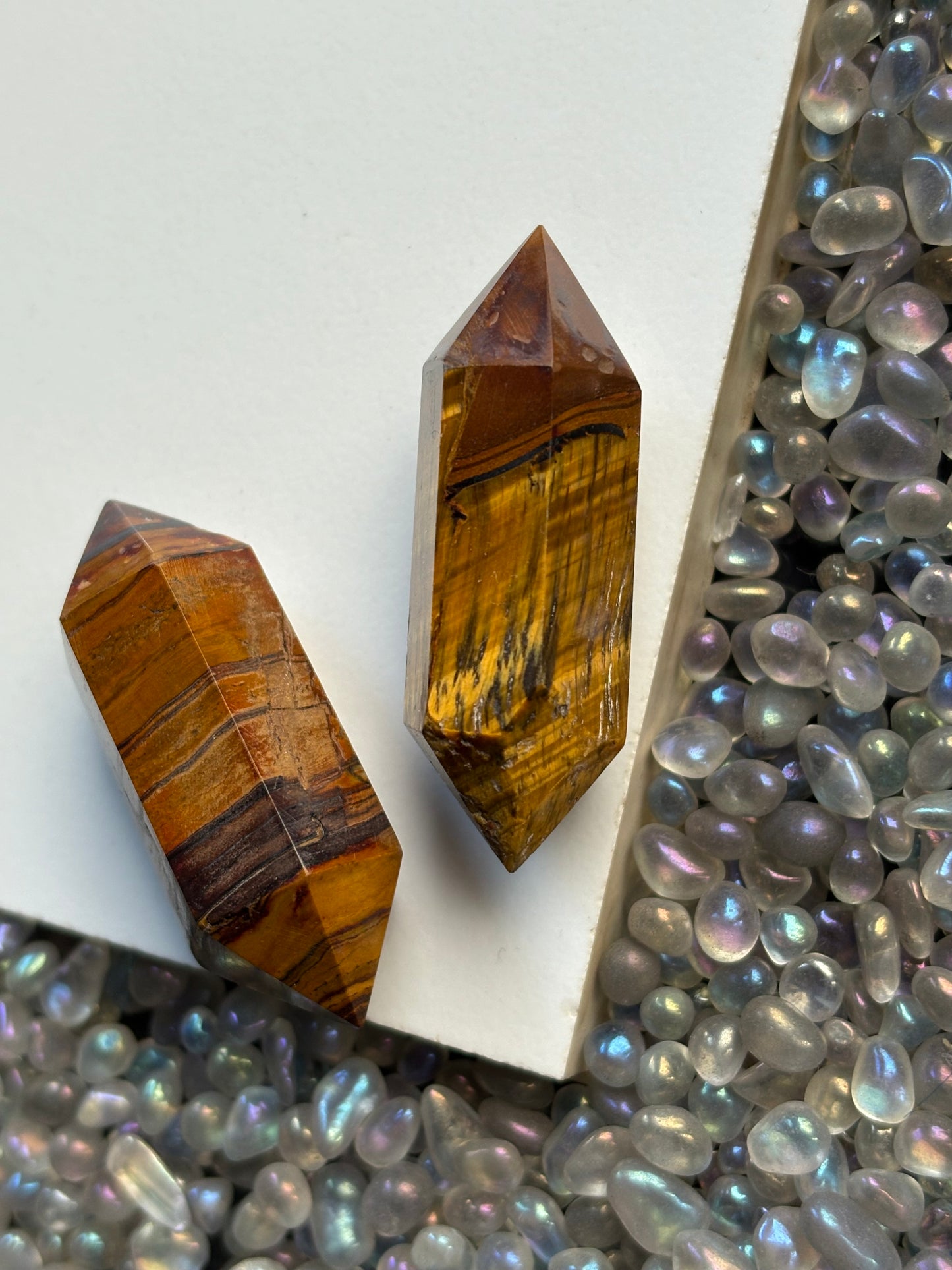 Brown Tigers Eye Gemstone Crystal Double Terminated Mini Point
