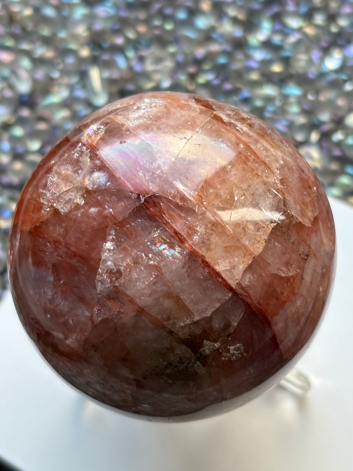 Fire Hematoid Quartz - Crystal Gemstone Sphere - L