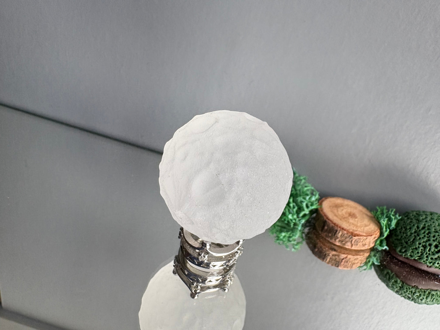 Quartz Crystal Gemstone Mini Full Moon Carving