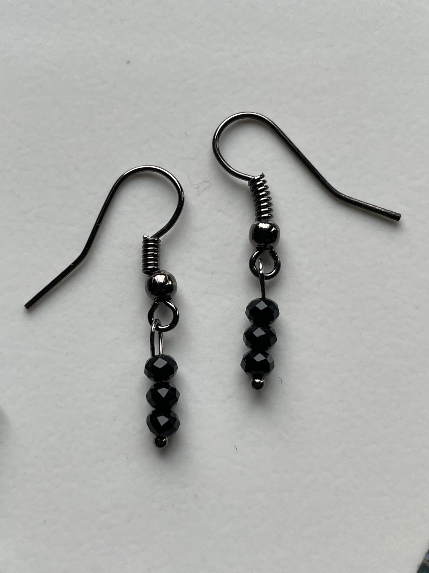 Black Spinel Gemstone & AB Swarovski Crystal Waterfall Necklace Set