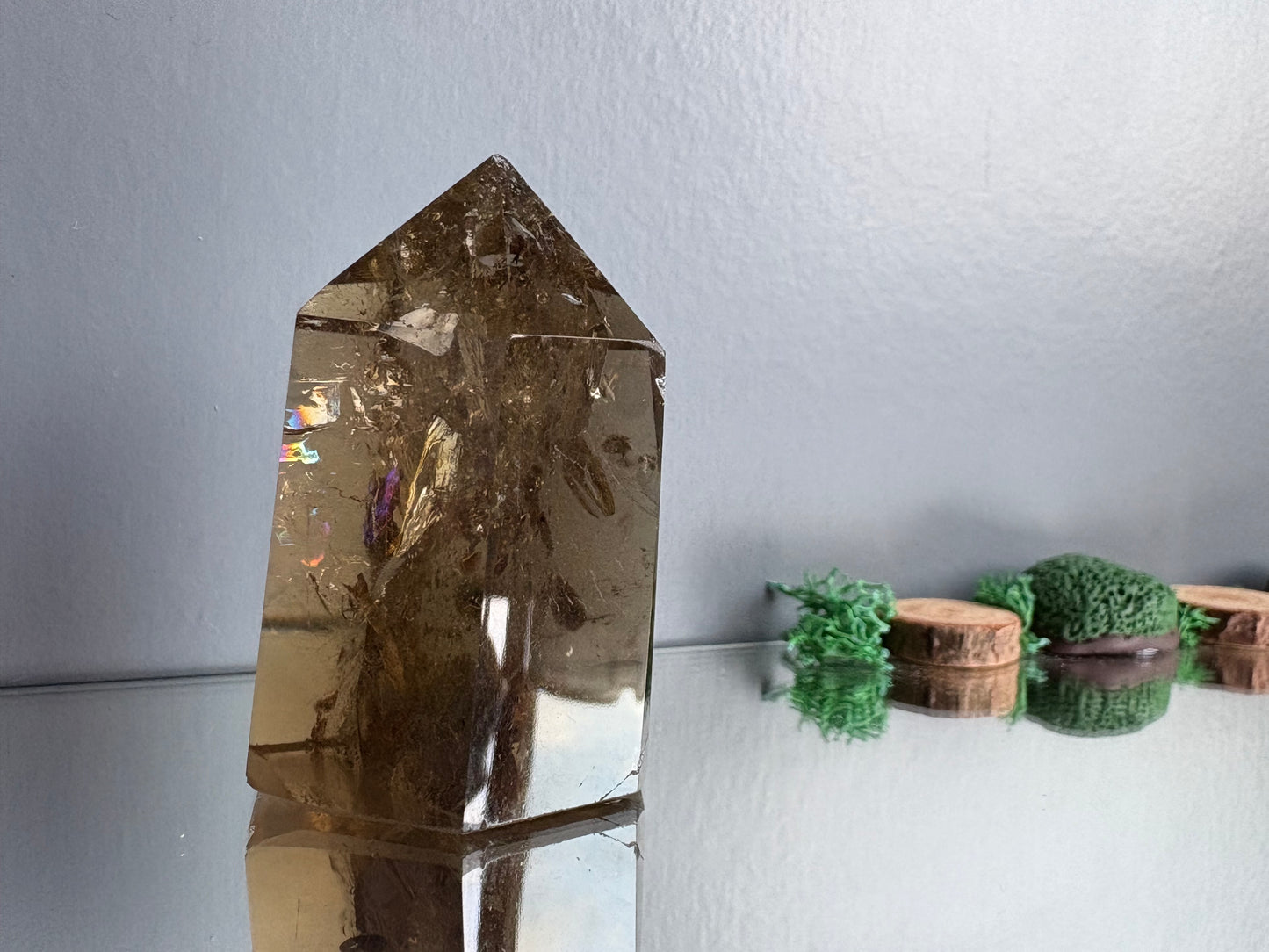 Smoky Citrine Quartz Crystal Gemstone Tower Point (S)