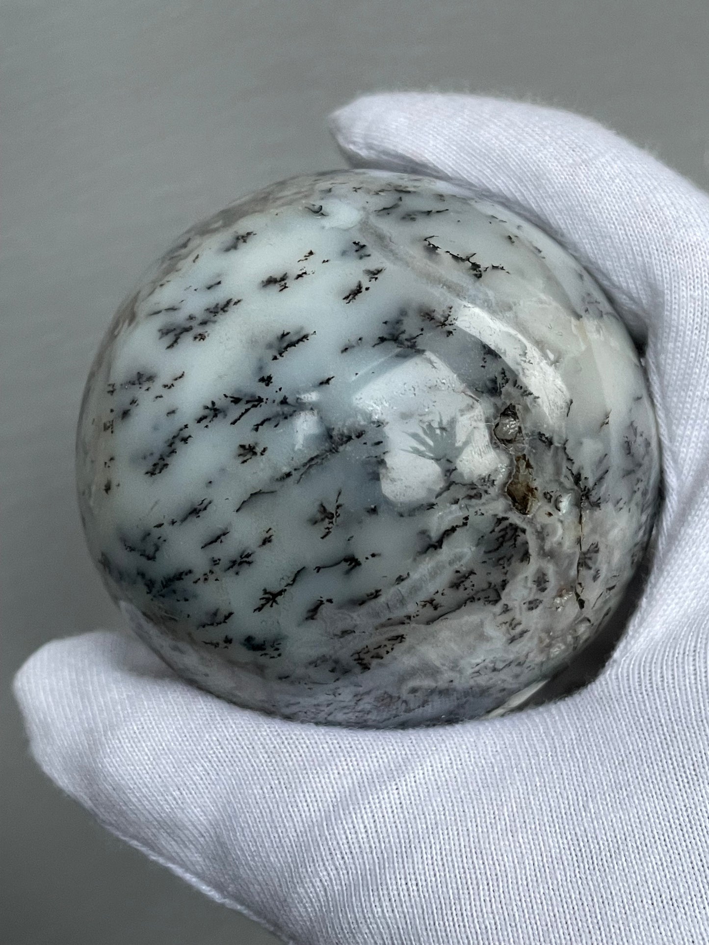 Dendritic Opal Agate Crystal Gemstone Sphere