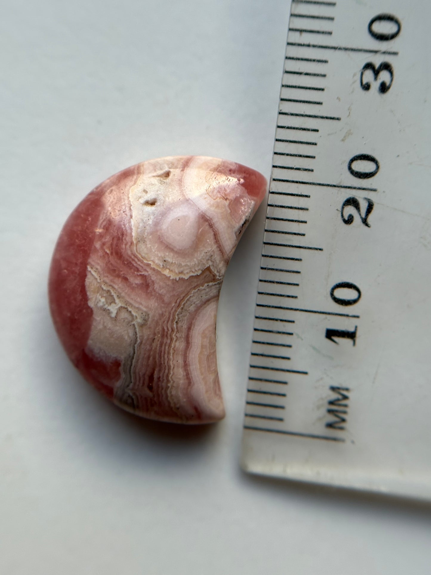 Rhodochrosite Crystal Gemstone Mini Crescent Moon Carving (2)