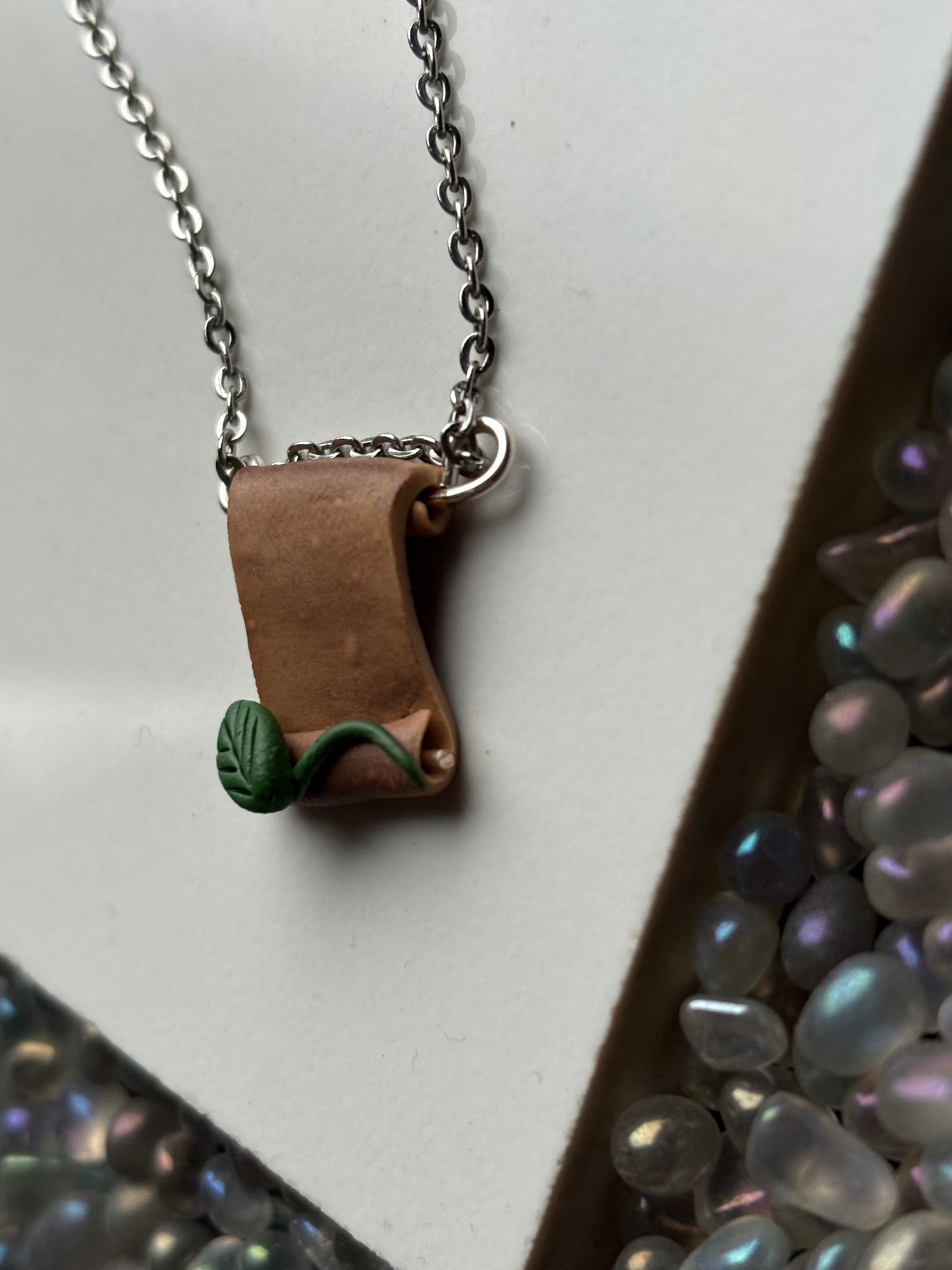 Lady Whistledown Leafy Scroll Pendant Silver Necklace