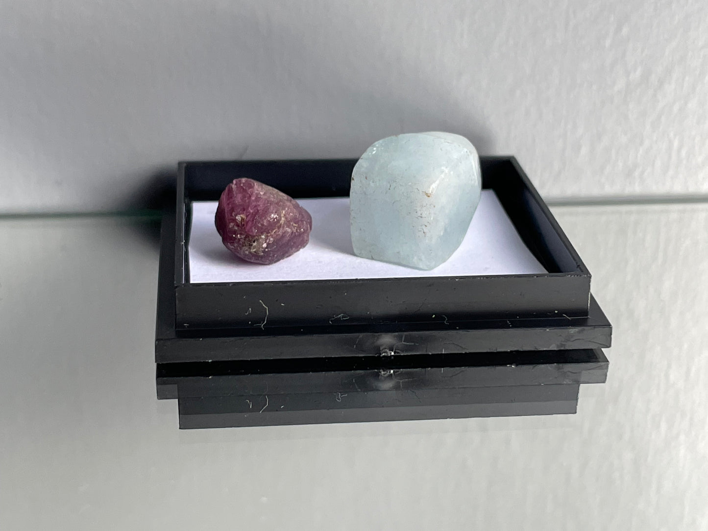Aquamarine & Ruby Gemstone Crystal Specimen Gift Set