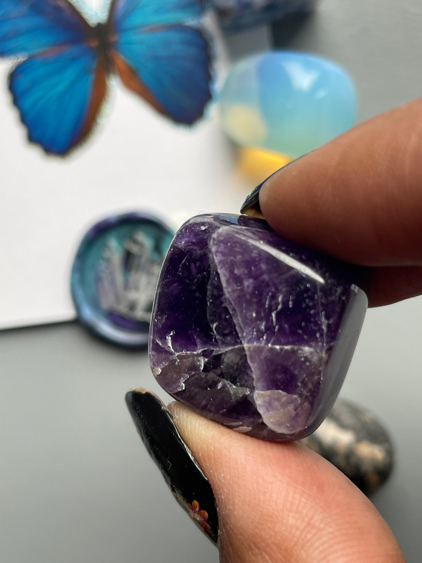 Butterfly Card & Gemstone Crystal Tumbled Stone Gift Set (1)