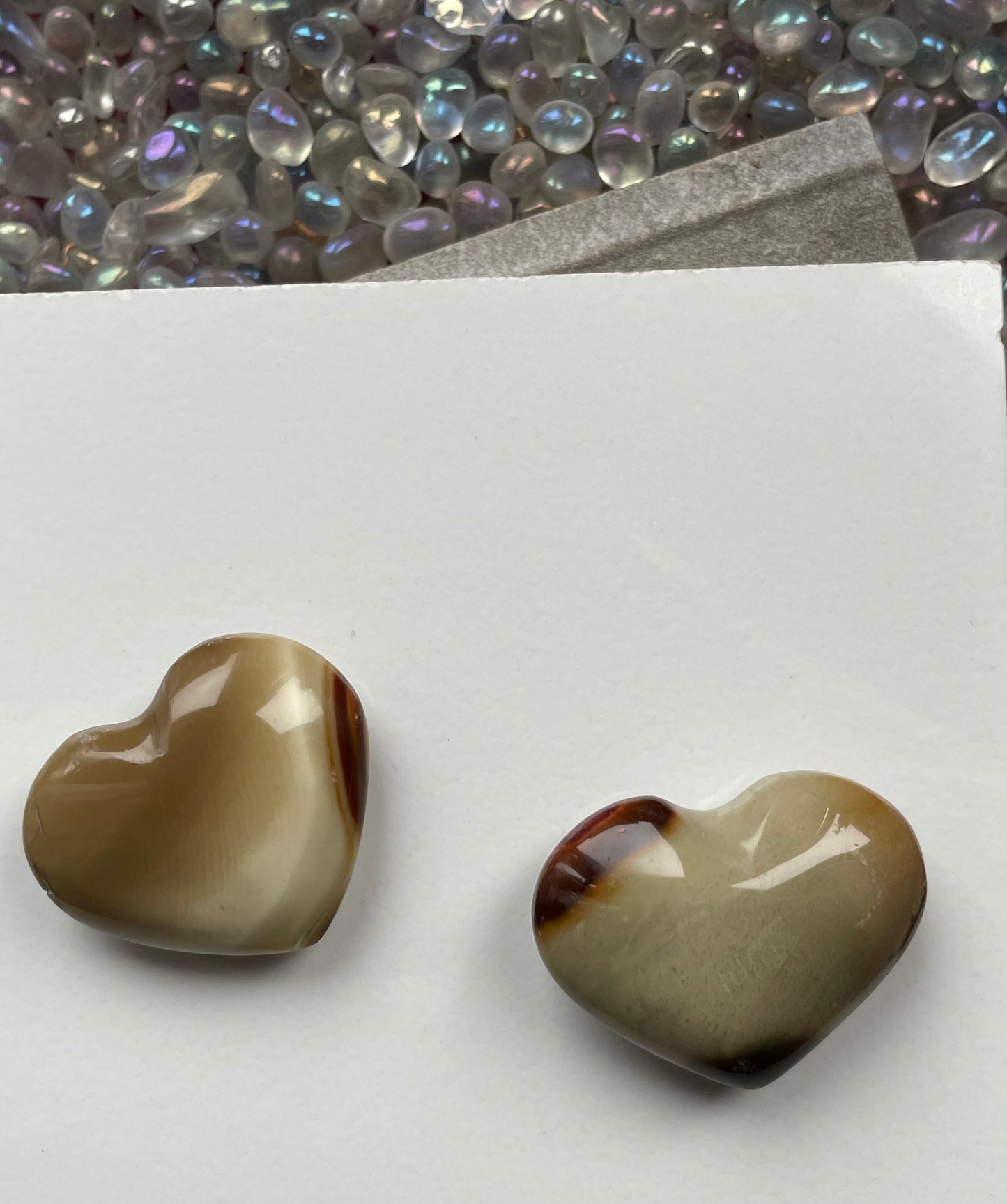 Polychrome Jasper Crystal Gemstone Heart Mini Carving Gift Set (3)