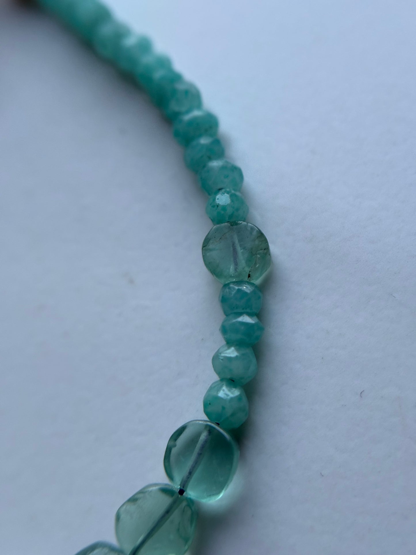 Pearl Aqua Chalcedony Apatite Crystal Gemstone Gold 925 Sterling Silver Bracelet