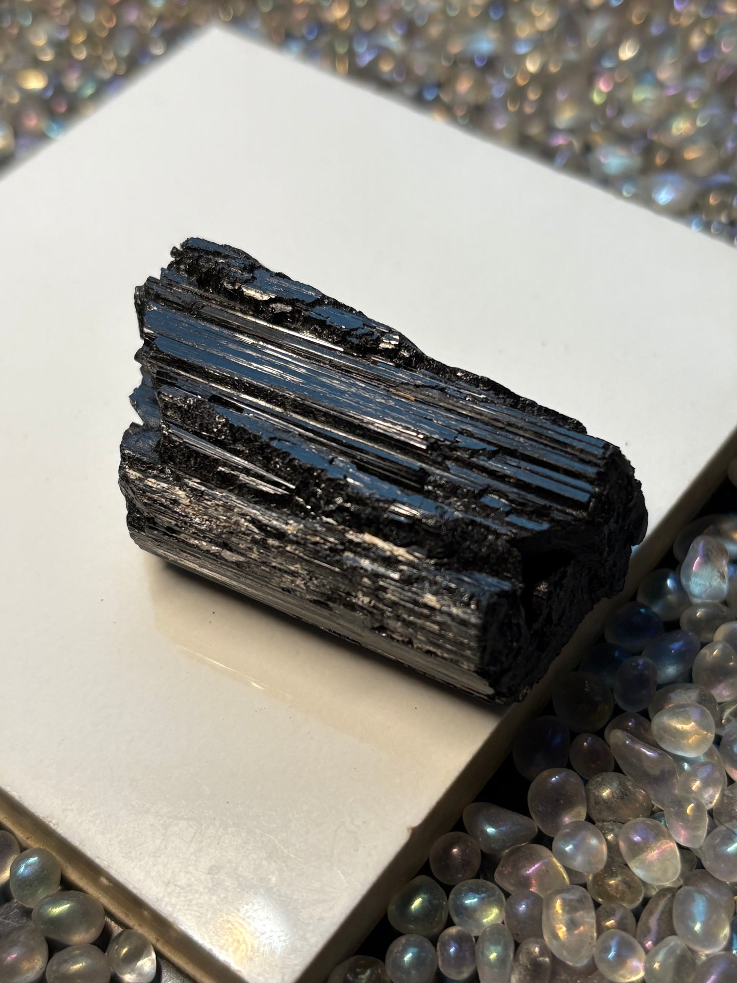 Black Tourmaline Rough Gemstone Crystal Specimen (C)