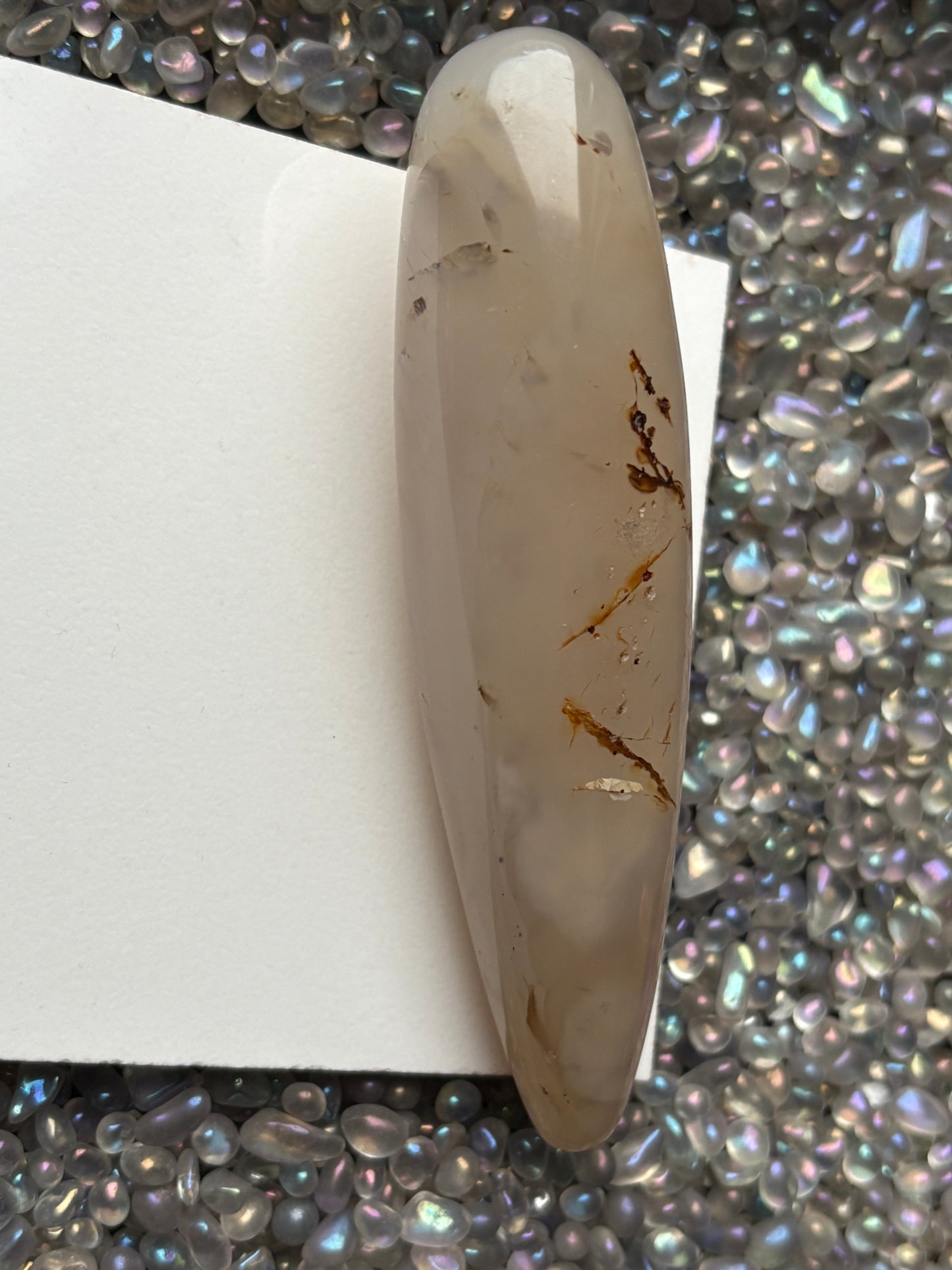 Dendritic Agate Crystal Gemstone Massage Wand — Self-care Tool - Medium