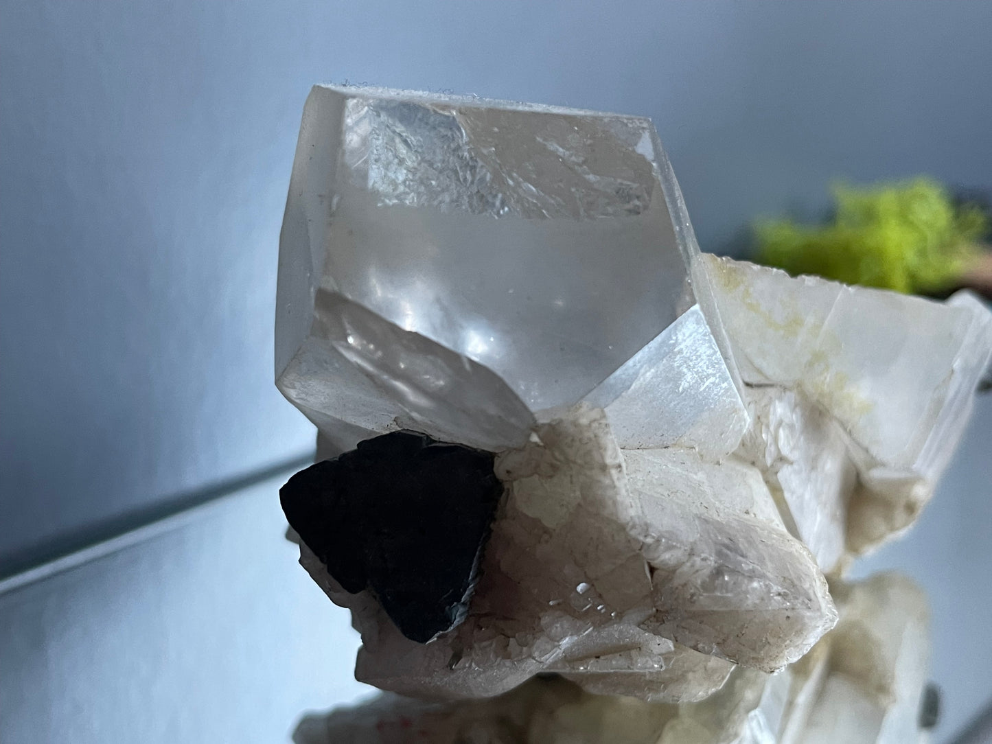 Quartz Black Tourmaline & Albite Rough Crystal Gemstone Mineral Specimen