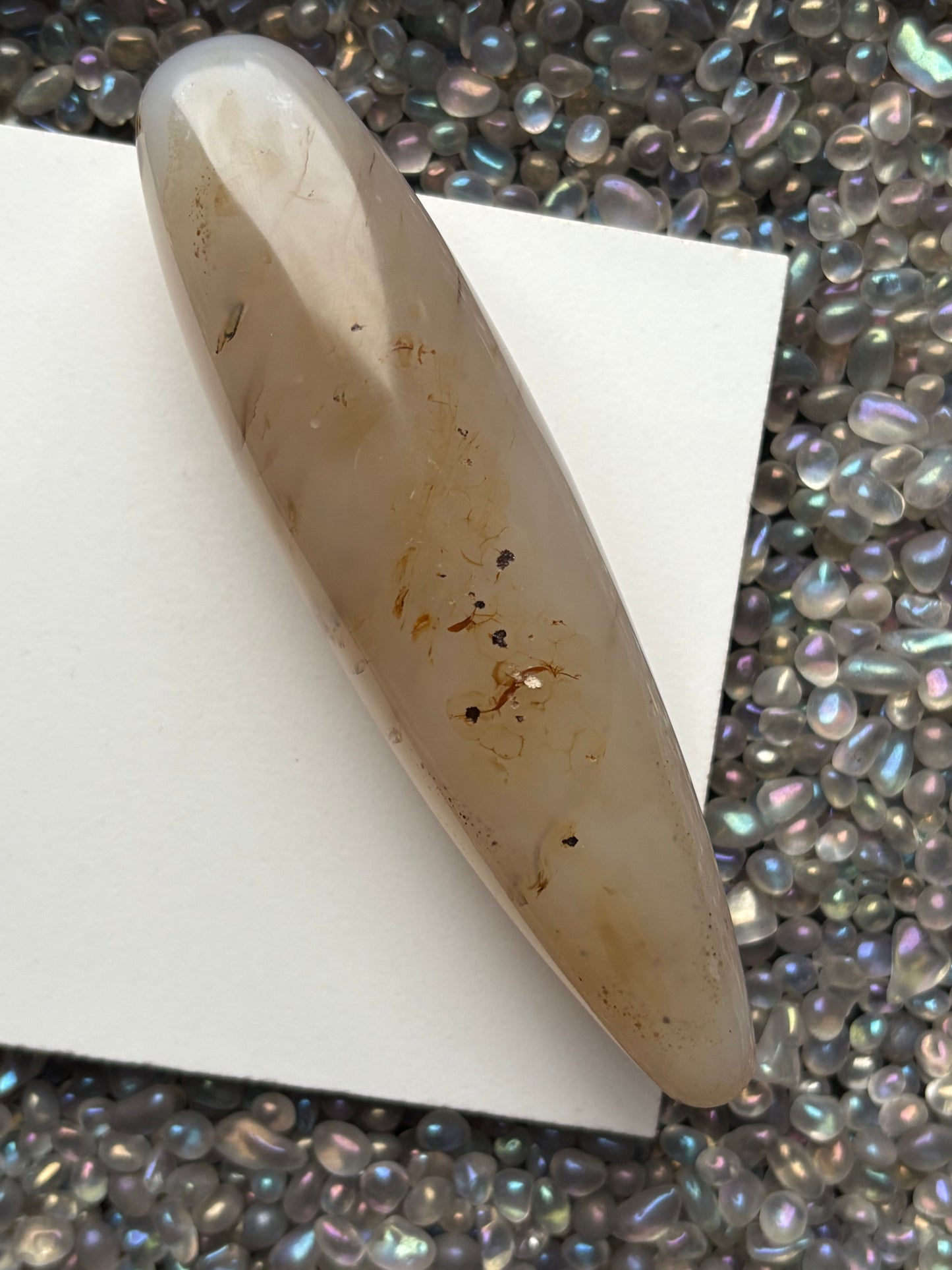 Dendritic Agate Crystal Gemstone Massage Wand — Self-care Tool - Medium