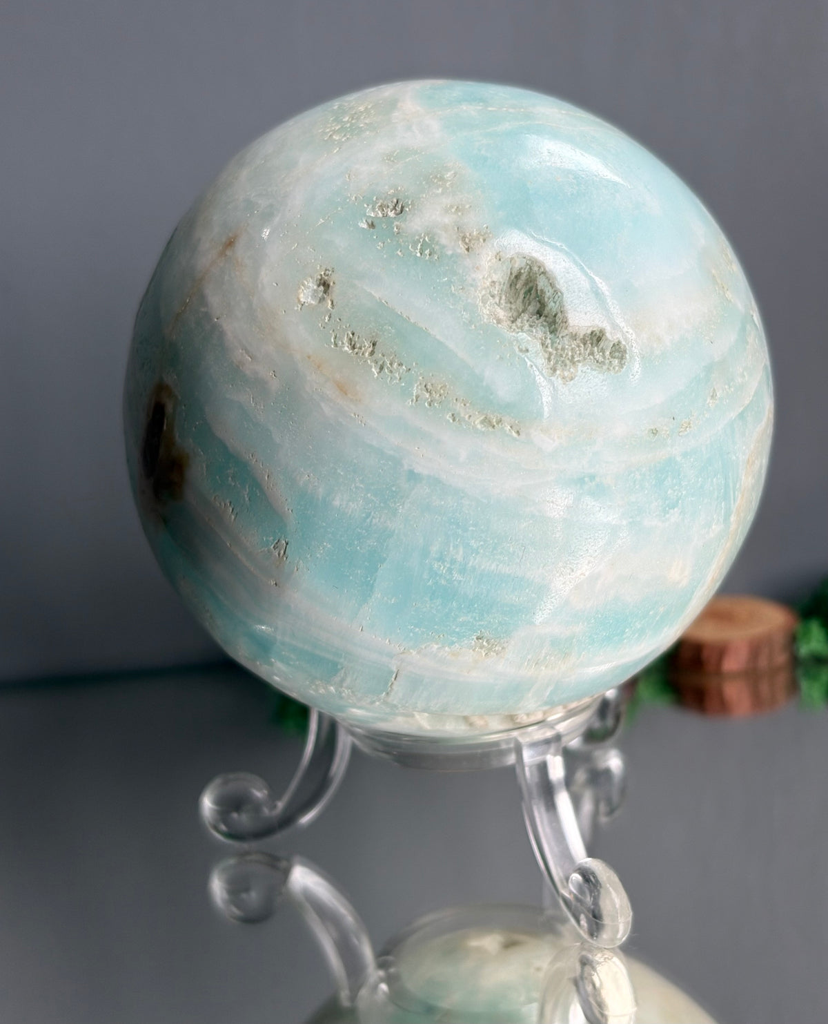 Caribbean Calcite Aragonite Crystal Gemstone Sphere (3)