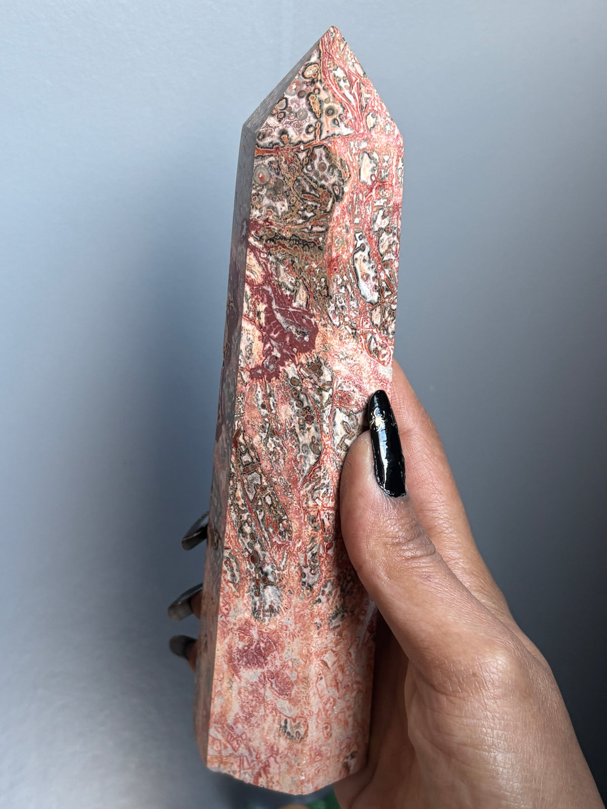 Leopard Skin Jasper Crystal Gemstone Tower Point - L2
