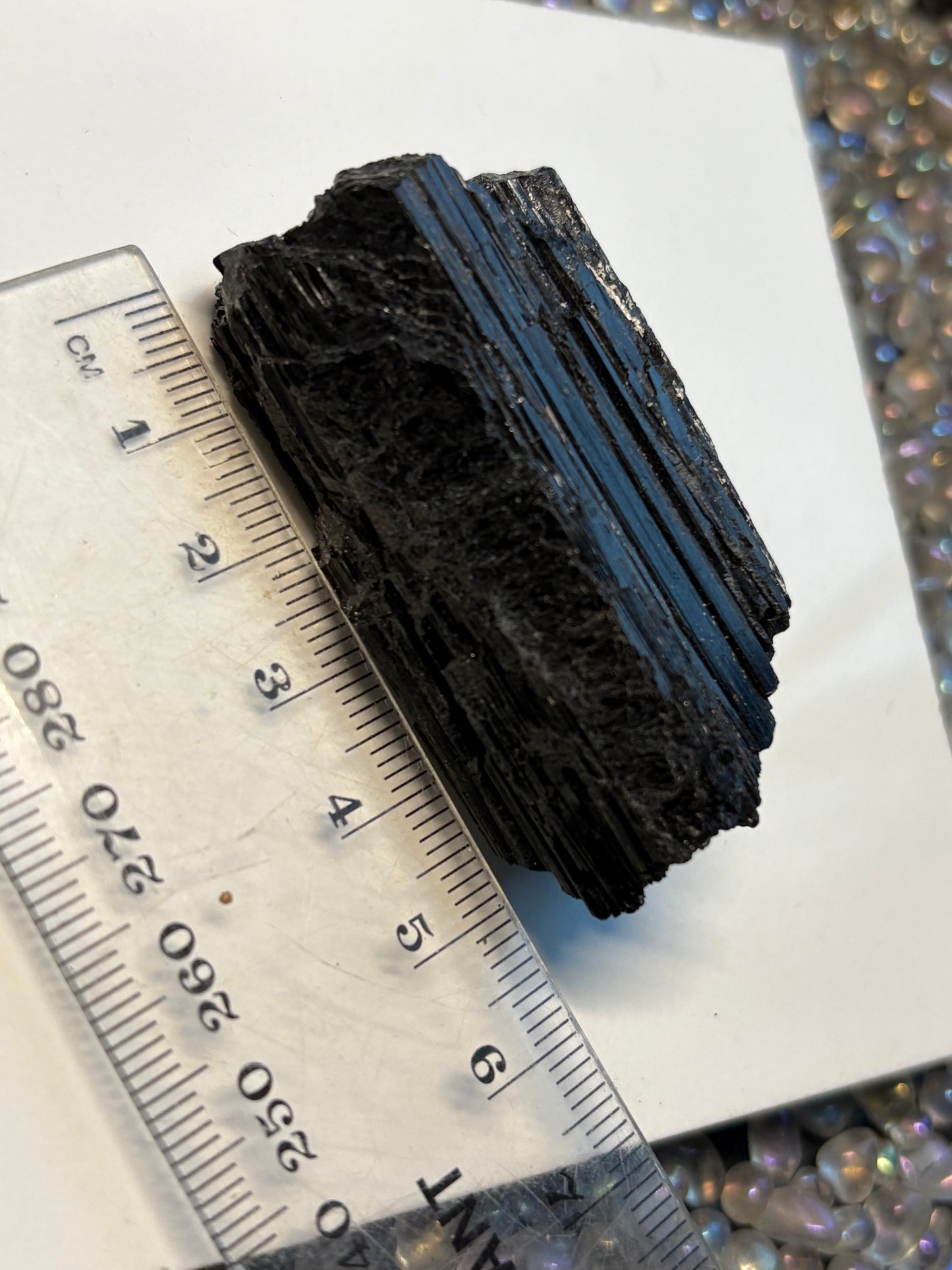 Black Tourmaline Rough Gemstone Crystal Specimen (C)