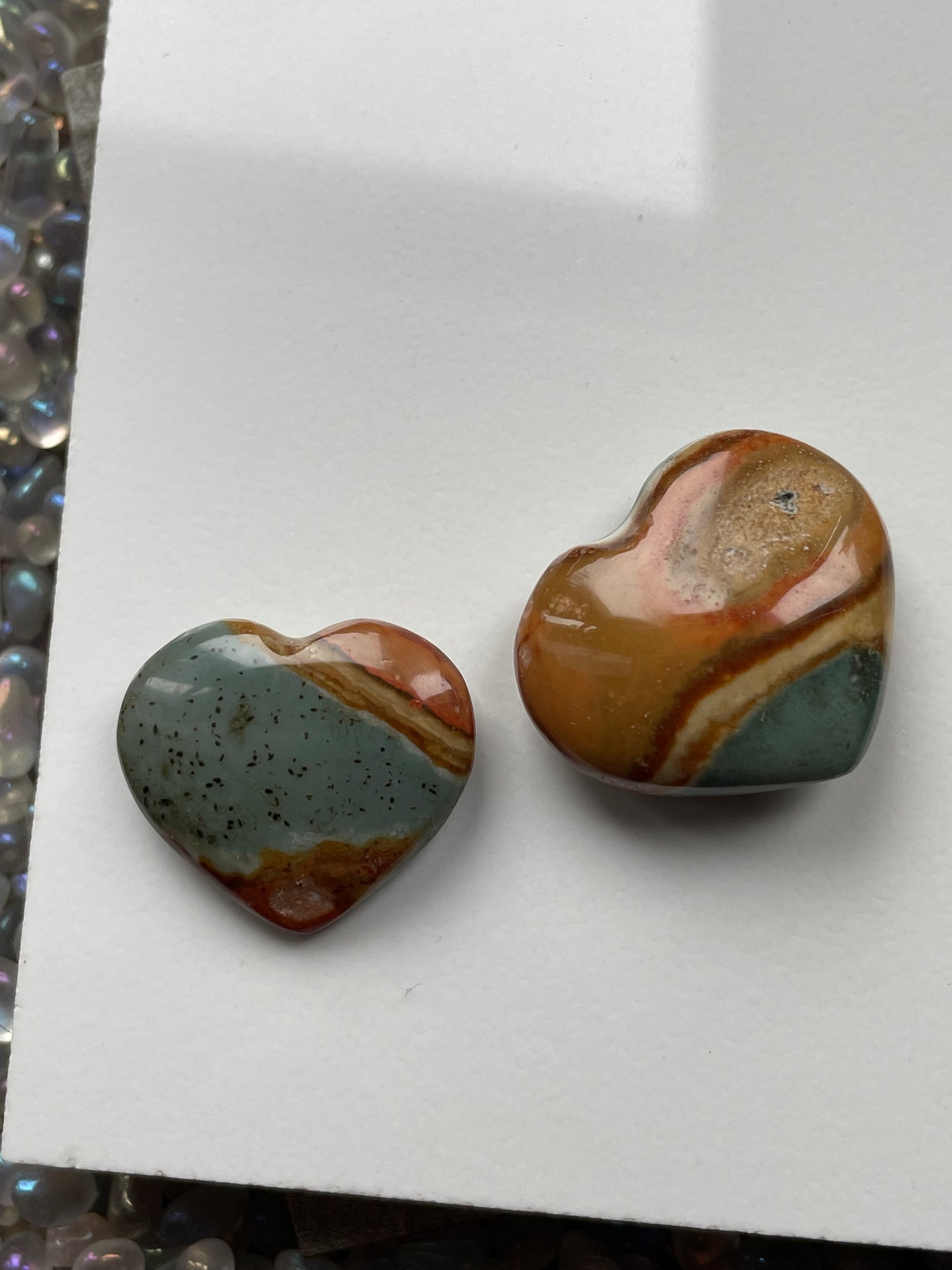 Polychrome Jasper Crystal Gemstone Heart Mini Carving Gift Set (1)