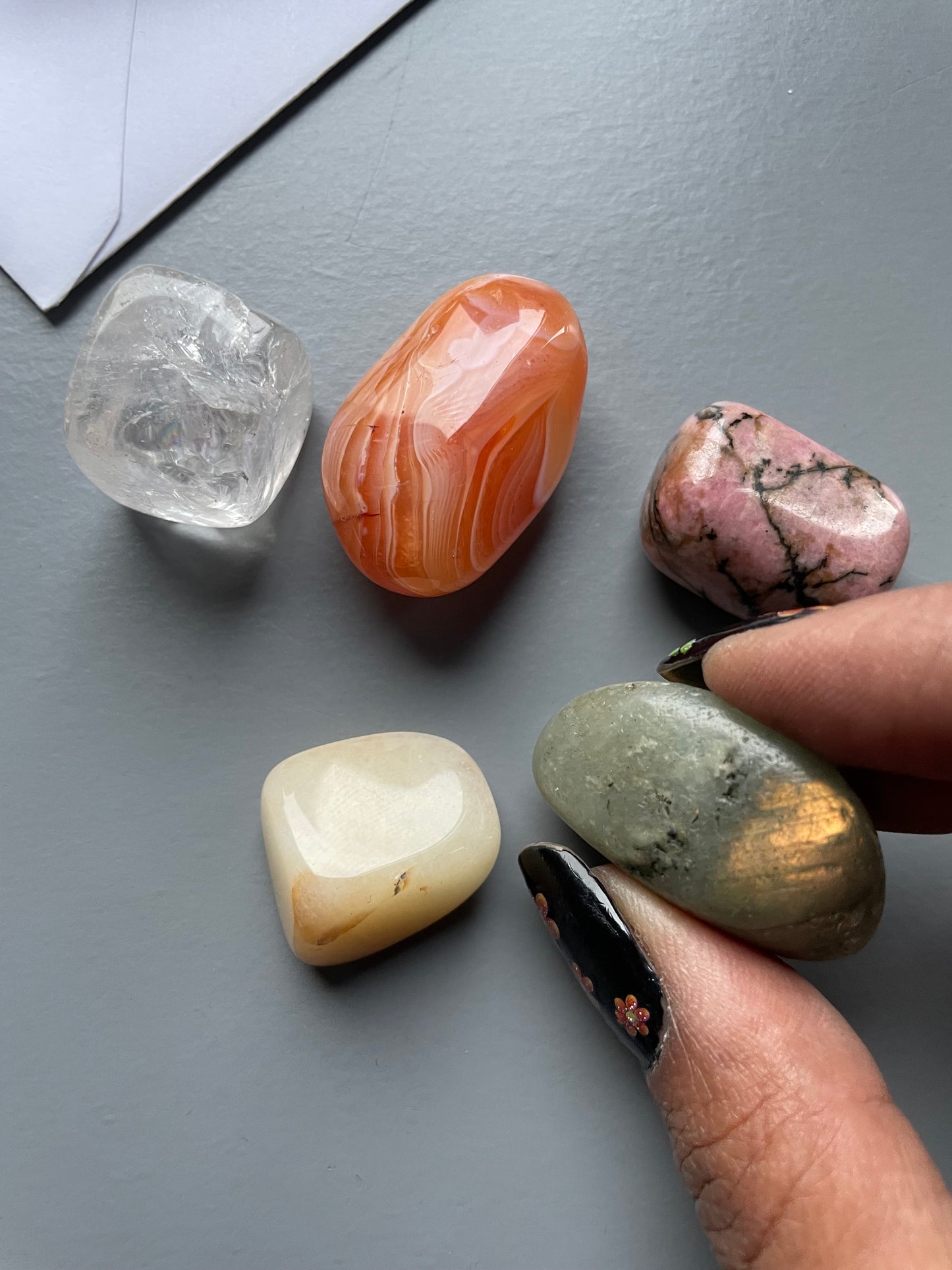 Butterfly Card & Gemstone Crystal Tumbled Stone Gift Set (2)