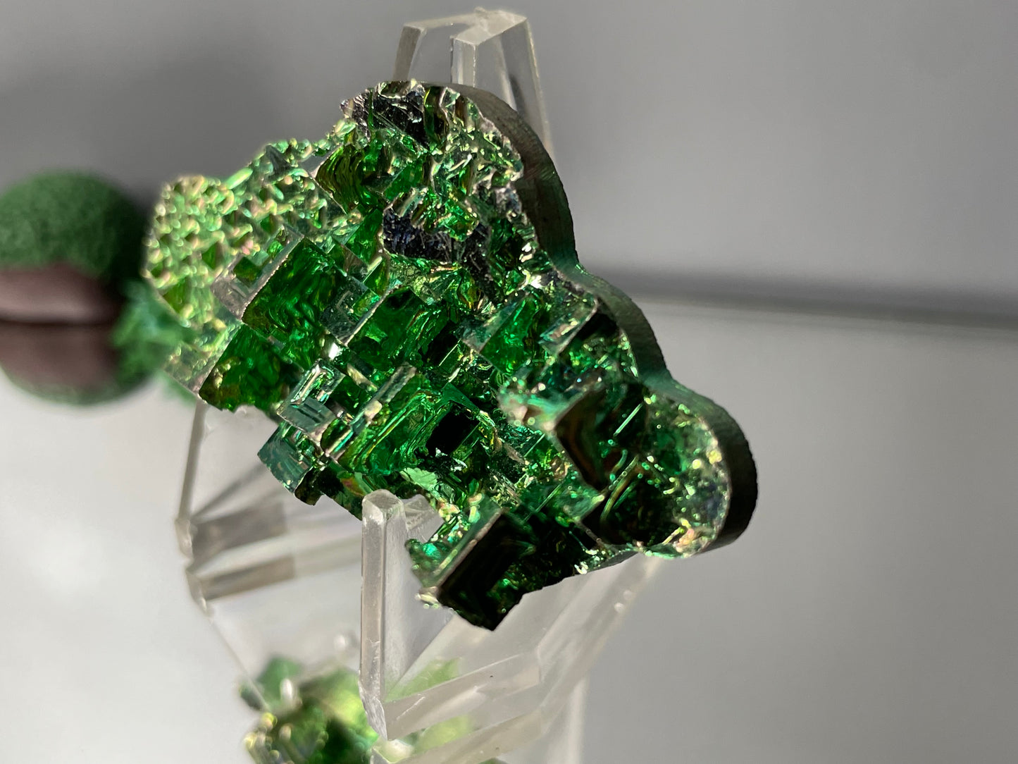 Green Bismuth Crystal Cloud Cut Out Metal Art