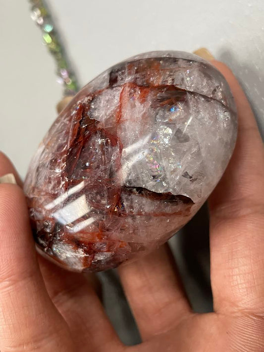 Fire Quartz Crystal Gemstone Palmstone