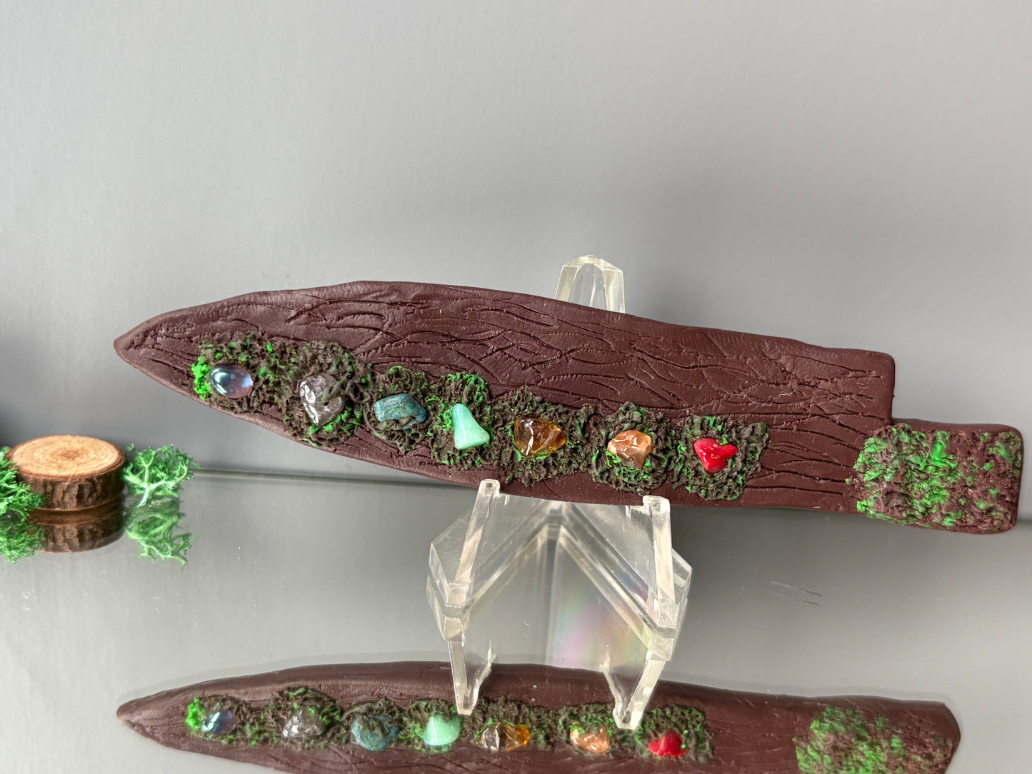 Chakra Crystal Gemstone Enchanted Forest Wooden Clay Knife