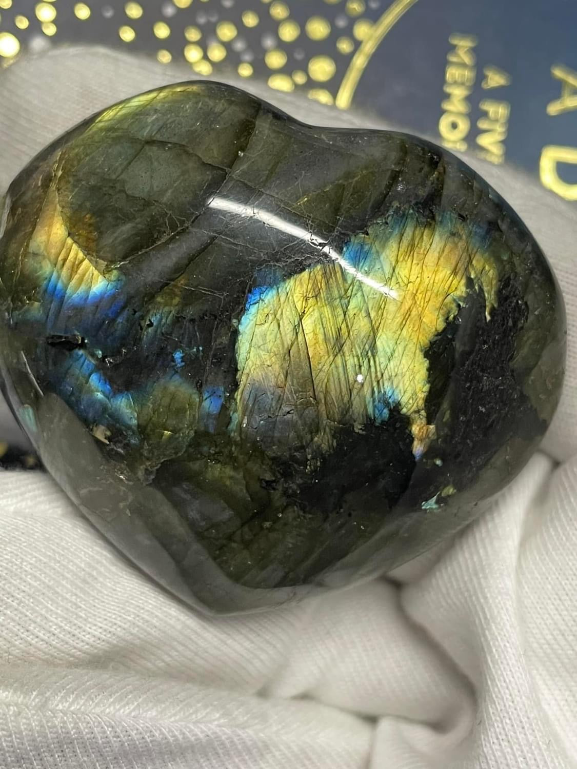 Rainbow Labradorite Crystal Gemstone Heart Carving