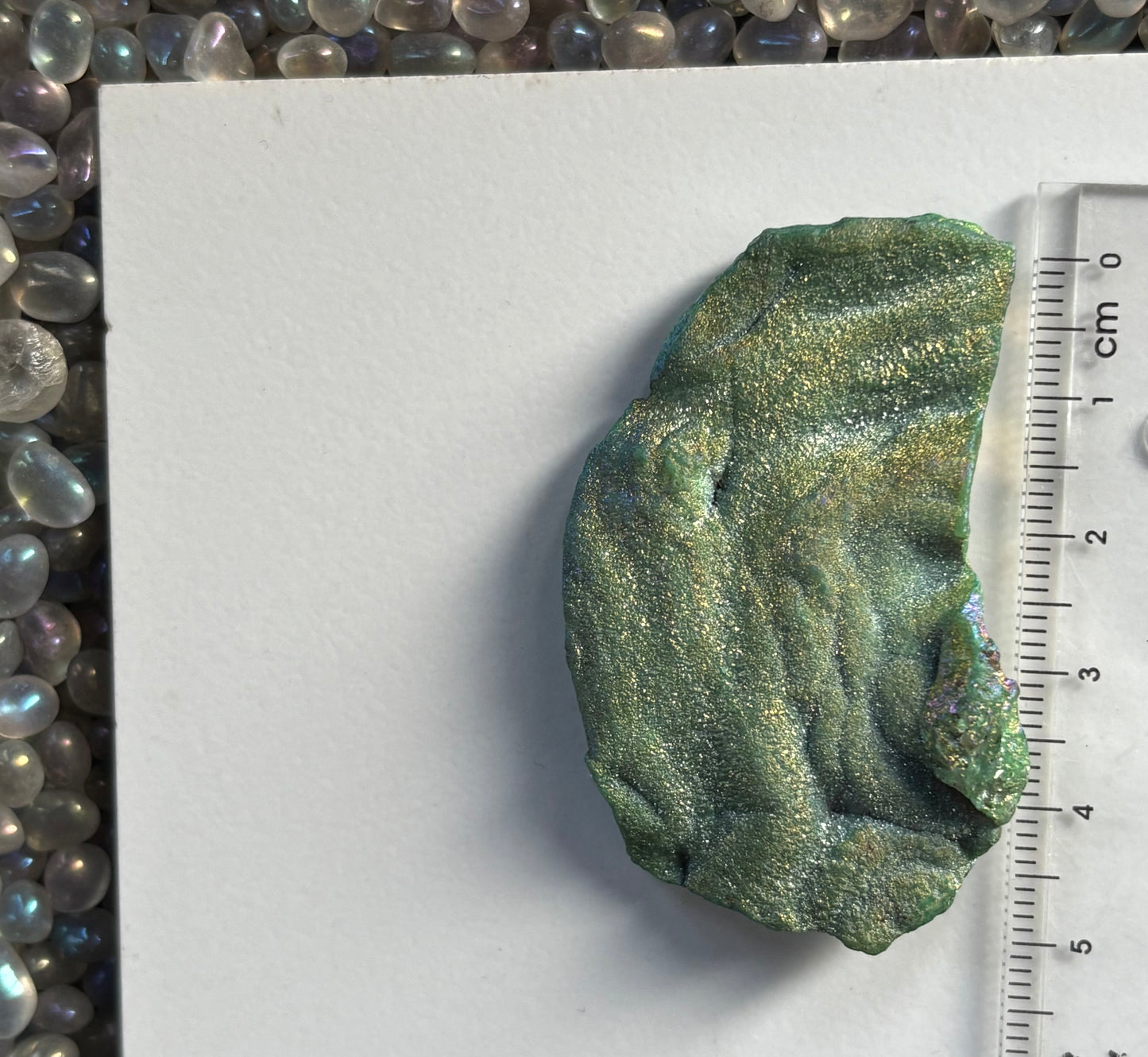 Green Aura Druzy Chalcedony Crystal Gemstone - Galaxy Slice - no 5