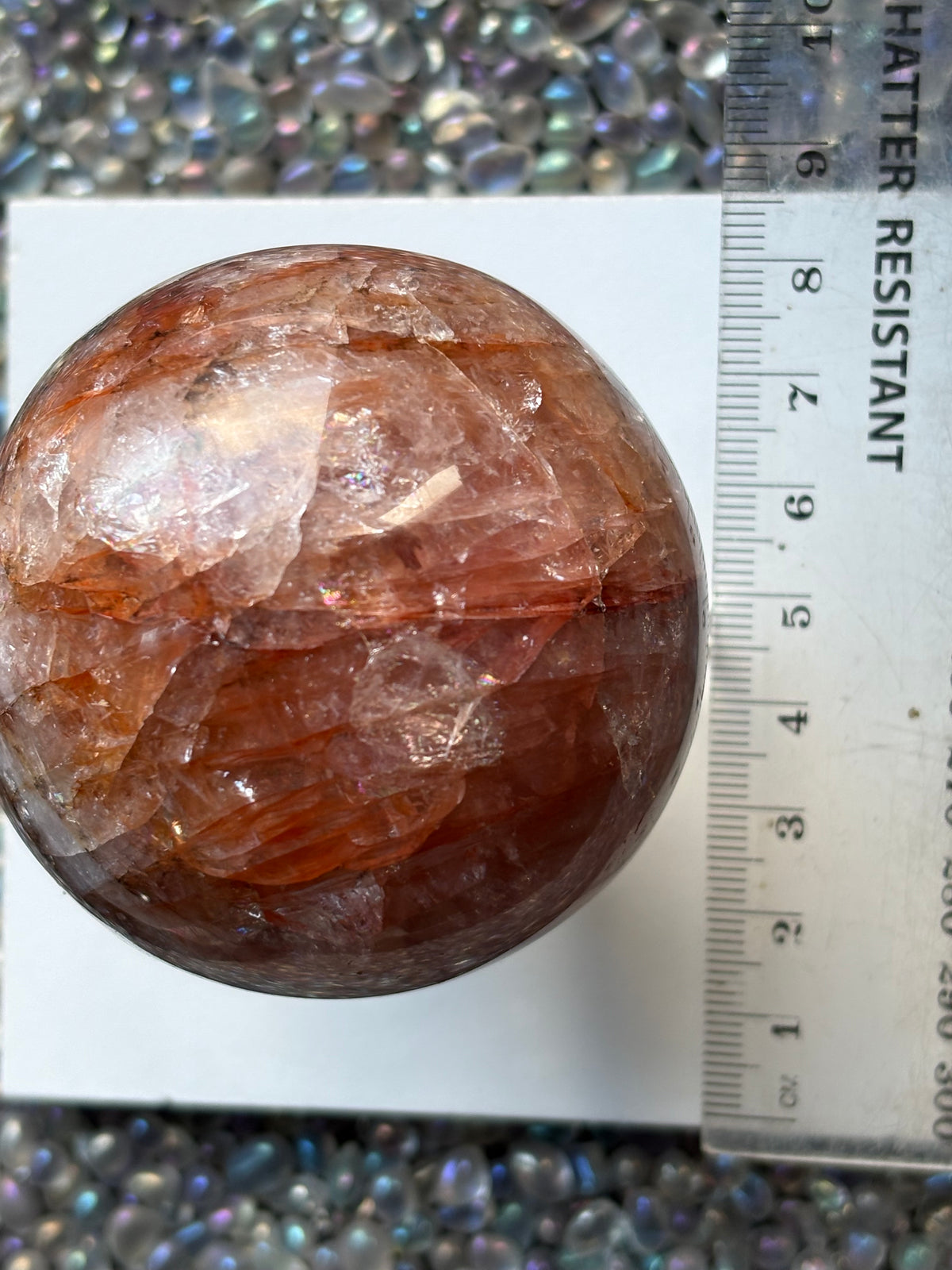 Fire Hematoid Quartz - Crystal Gemstone Sphere - L