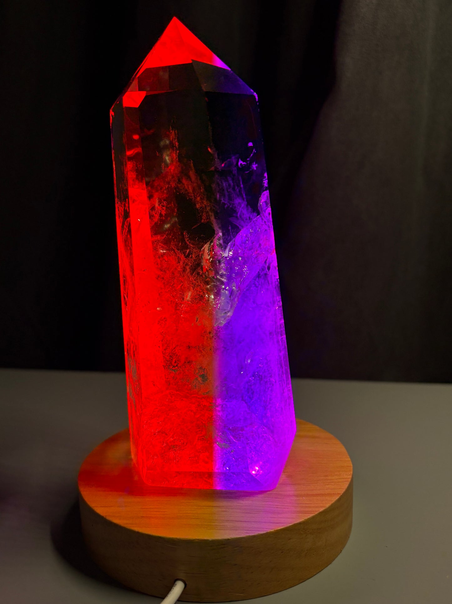 Multicoloured Light USB Wood Base