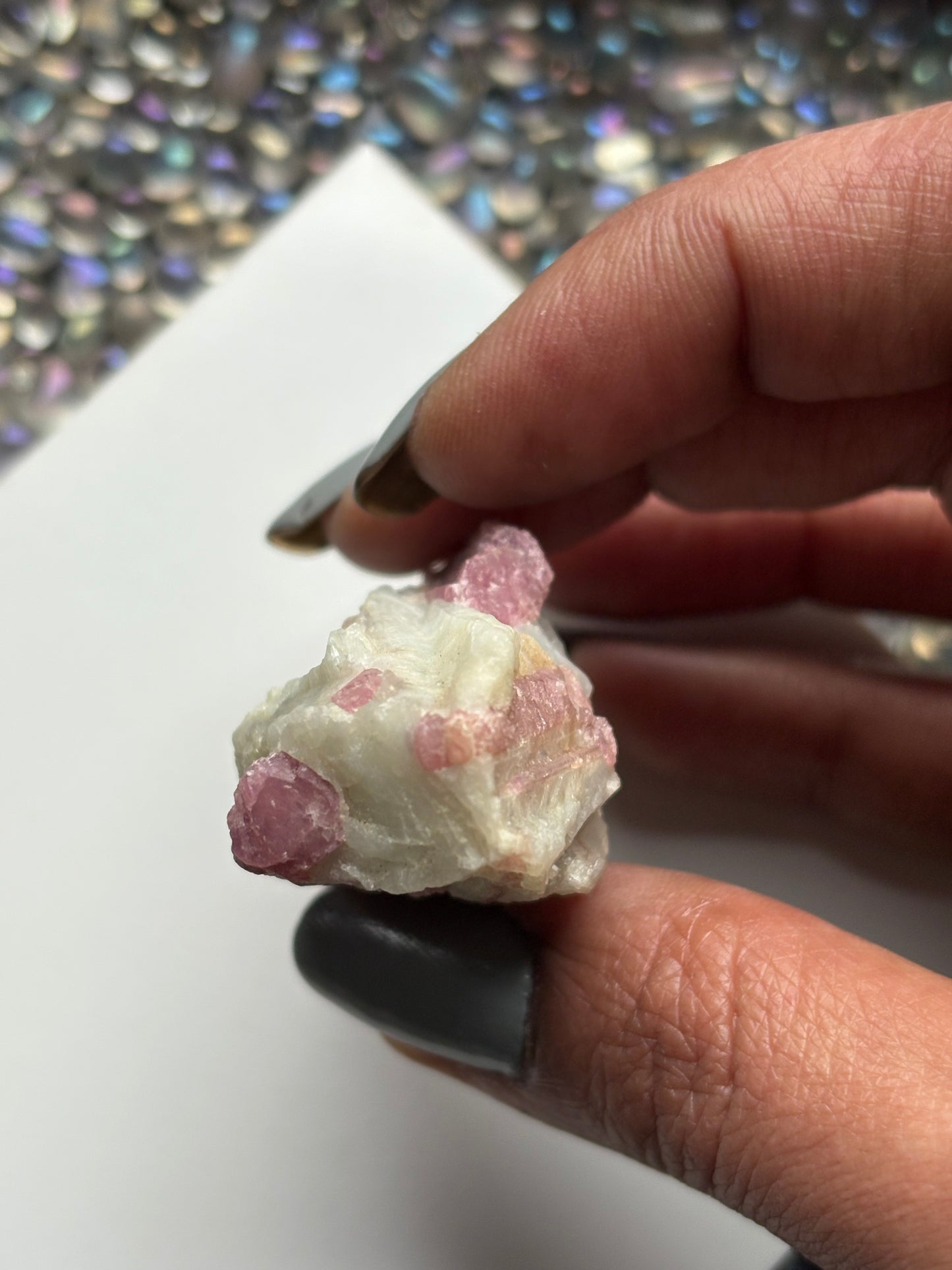 Pink Tourmaline Quartz Crystal Gemstone Rough Specimen (C)