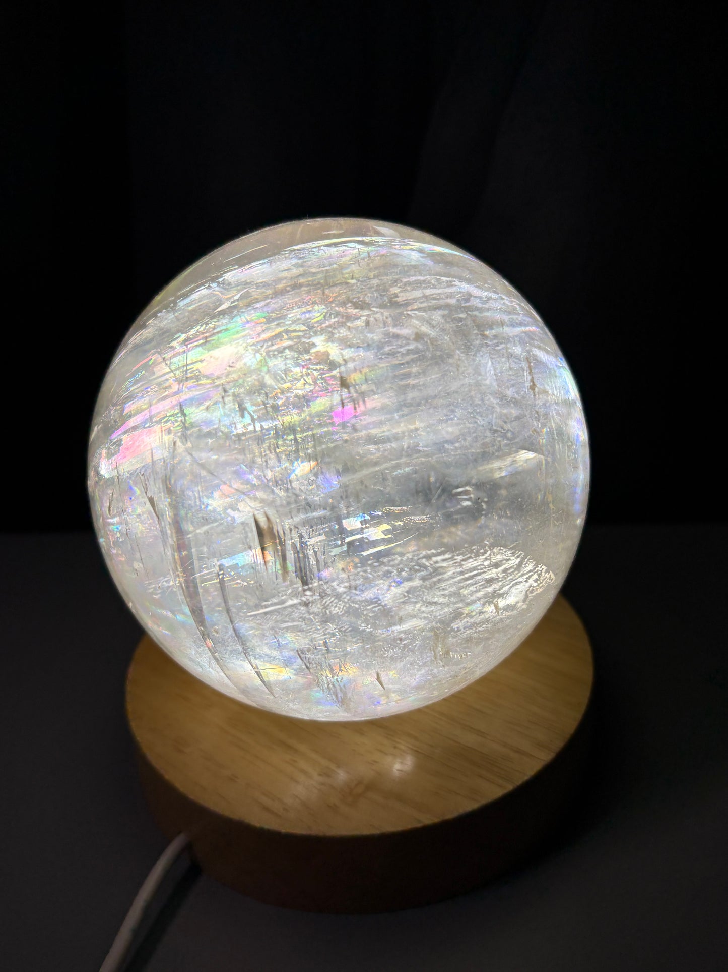 White Light USB Wood Base