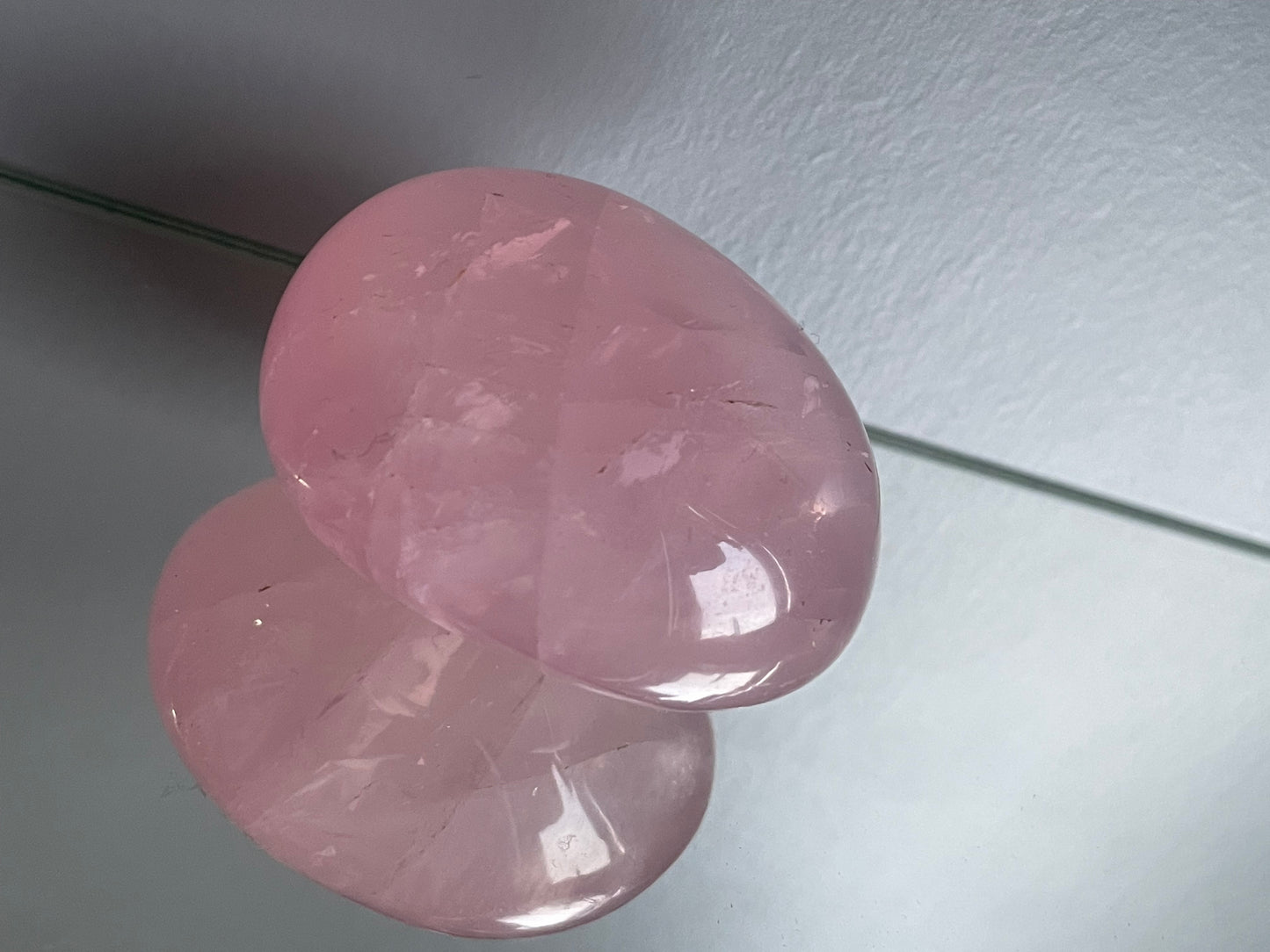 Star Rose Quartz Crystal Gemstone - Palm Stone - (1)
