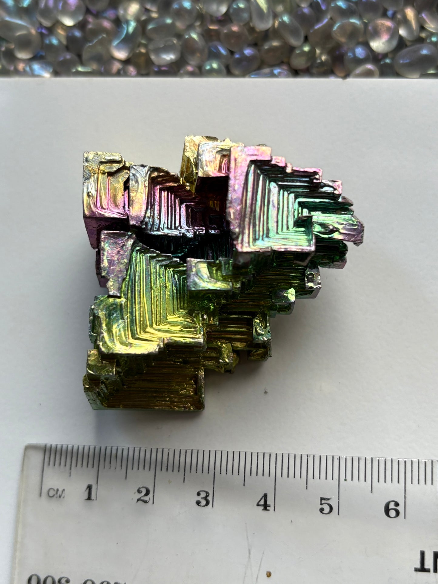 Rainbow Bismuth Crystal Specimen Metal Art Large (1)