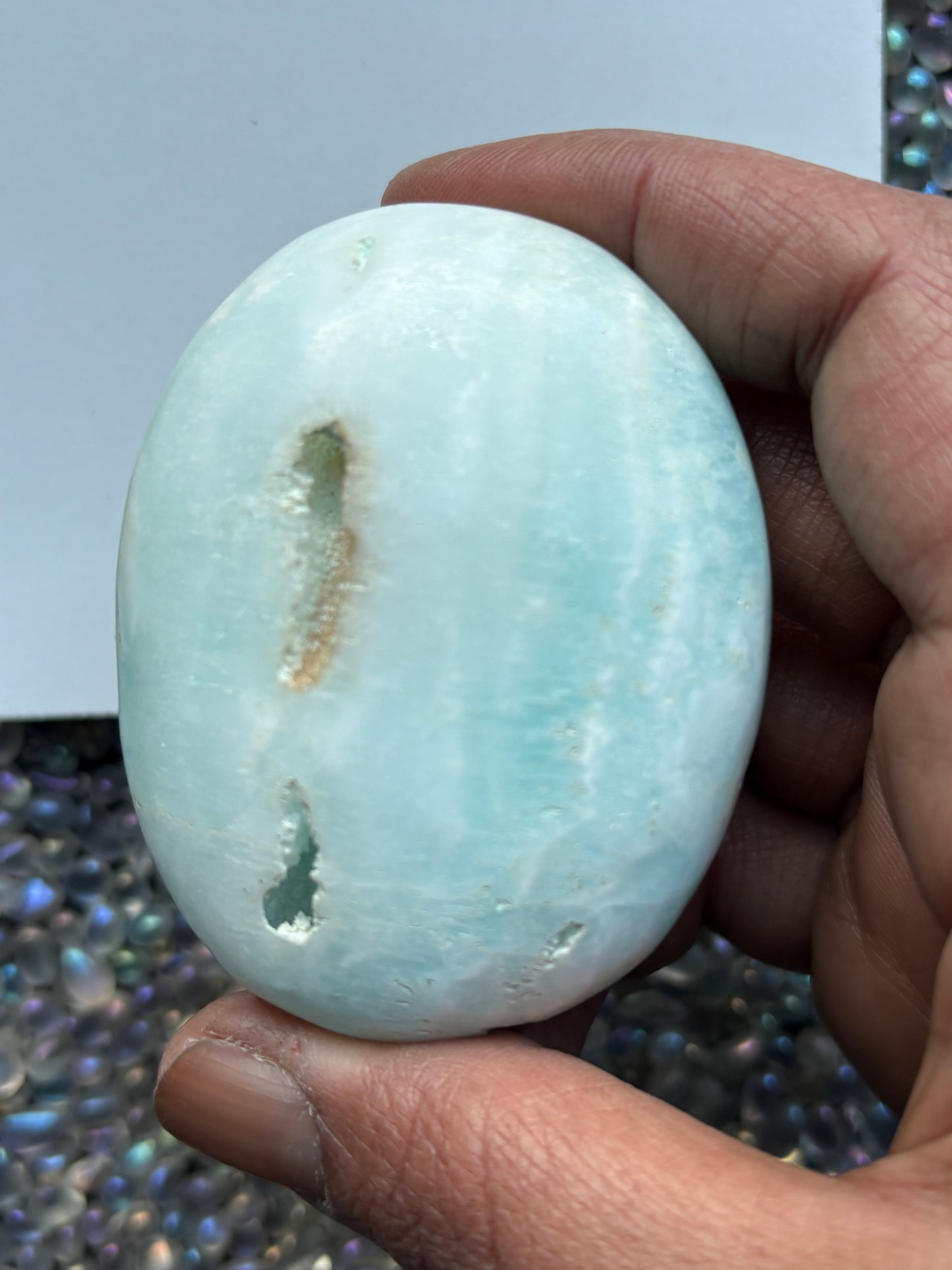 Caribbean Calcite Aragonite Crystal Gemstone Palm Stone - Medium (4)