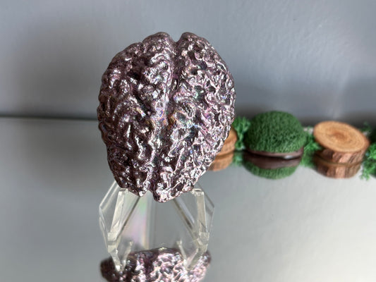 Purple Bismuth Crystal Brain Metal Art Sculpture