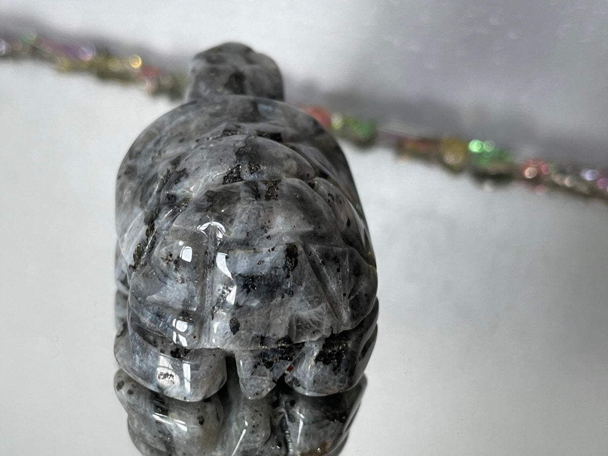 Larvikite Gemstone Crystal Turtle Animal Carving Small