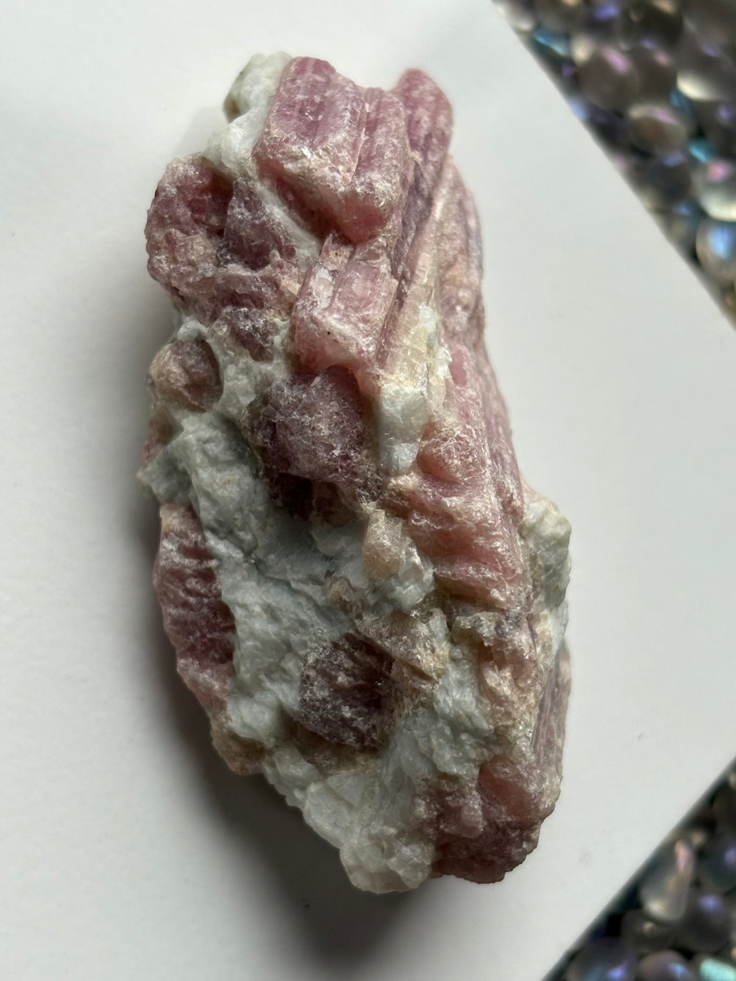 Pink Tourmaline Quartz Crystal Gemstone Rough Specimen (B)