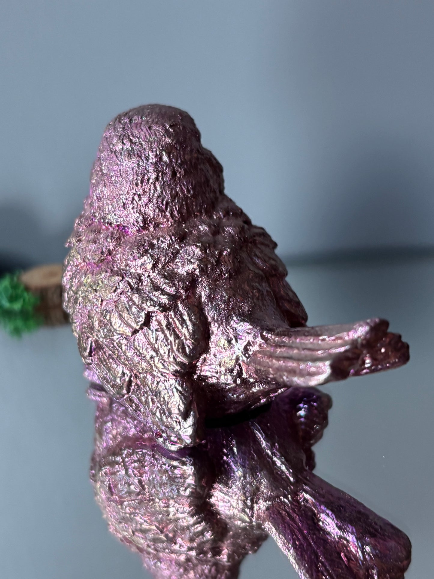 Pink Bismuth Crystal Wren Song Bird Metal Art Sculpture (2)