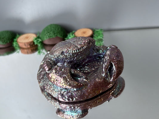 Purple Bismuth Crystal Crab Carving Metal Art