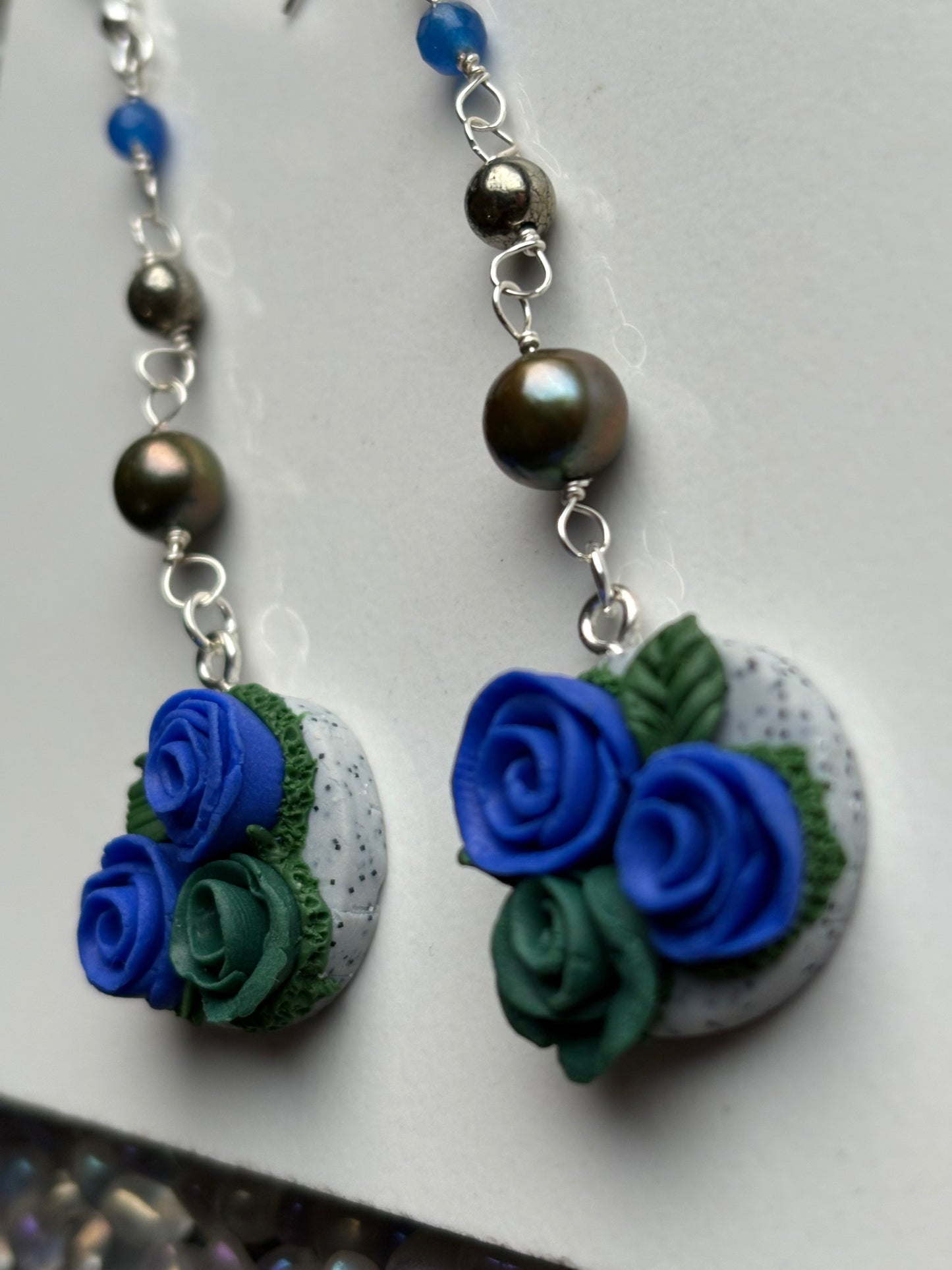 The Posy Quartz Pyrite & Pearl Crystal Gemstone Silver Earrings