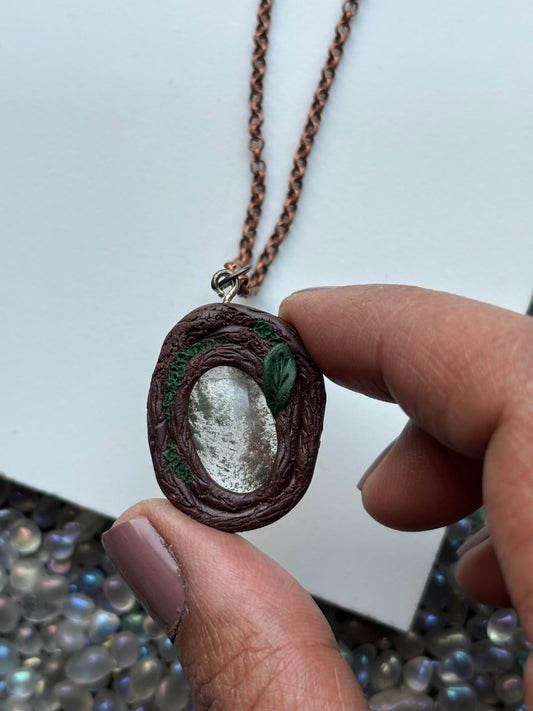 Lodalite Garden Quartz Crystal Gemstone Oval Enchanted Forest Necklace (3)