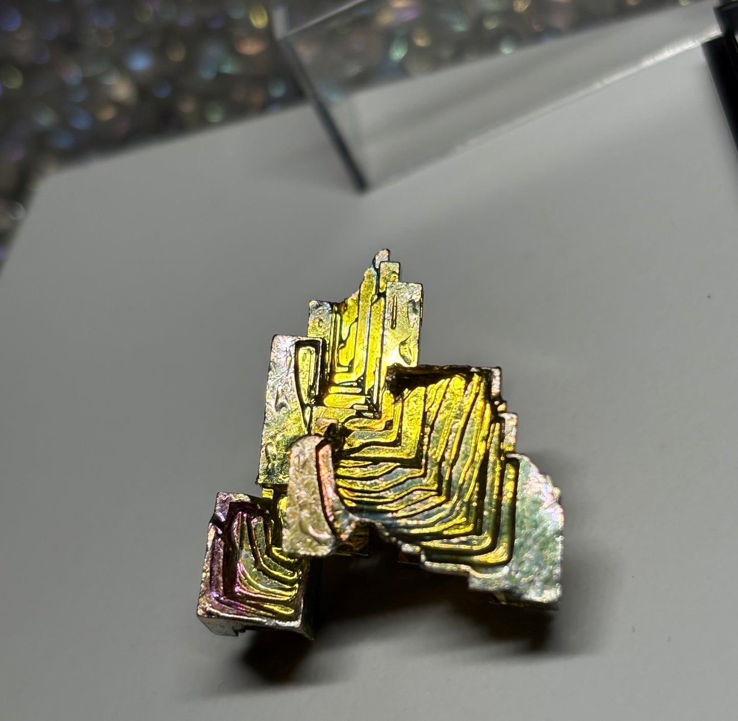 Gold Bismuth Mini Crystal Specimen Metal Art G2