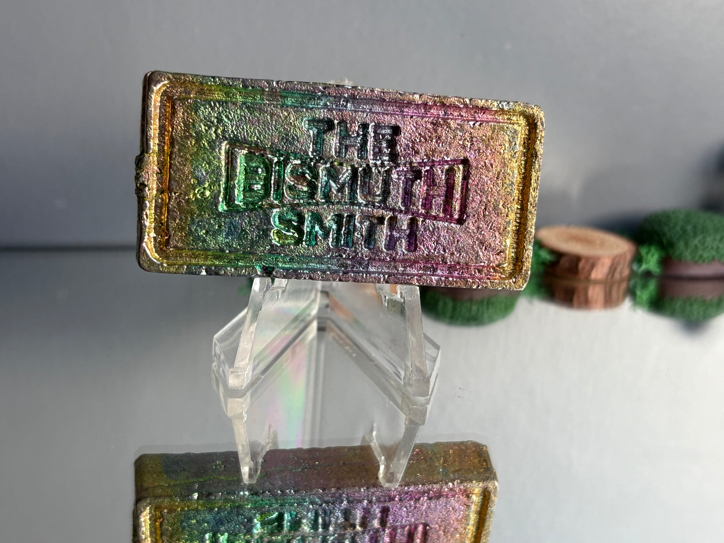 Rainbow Bismuth Crystal Sculpture - Bullion Ingot Bar (1)