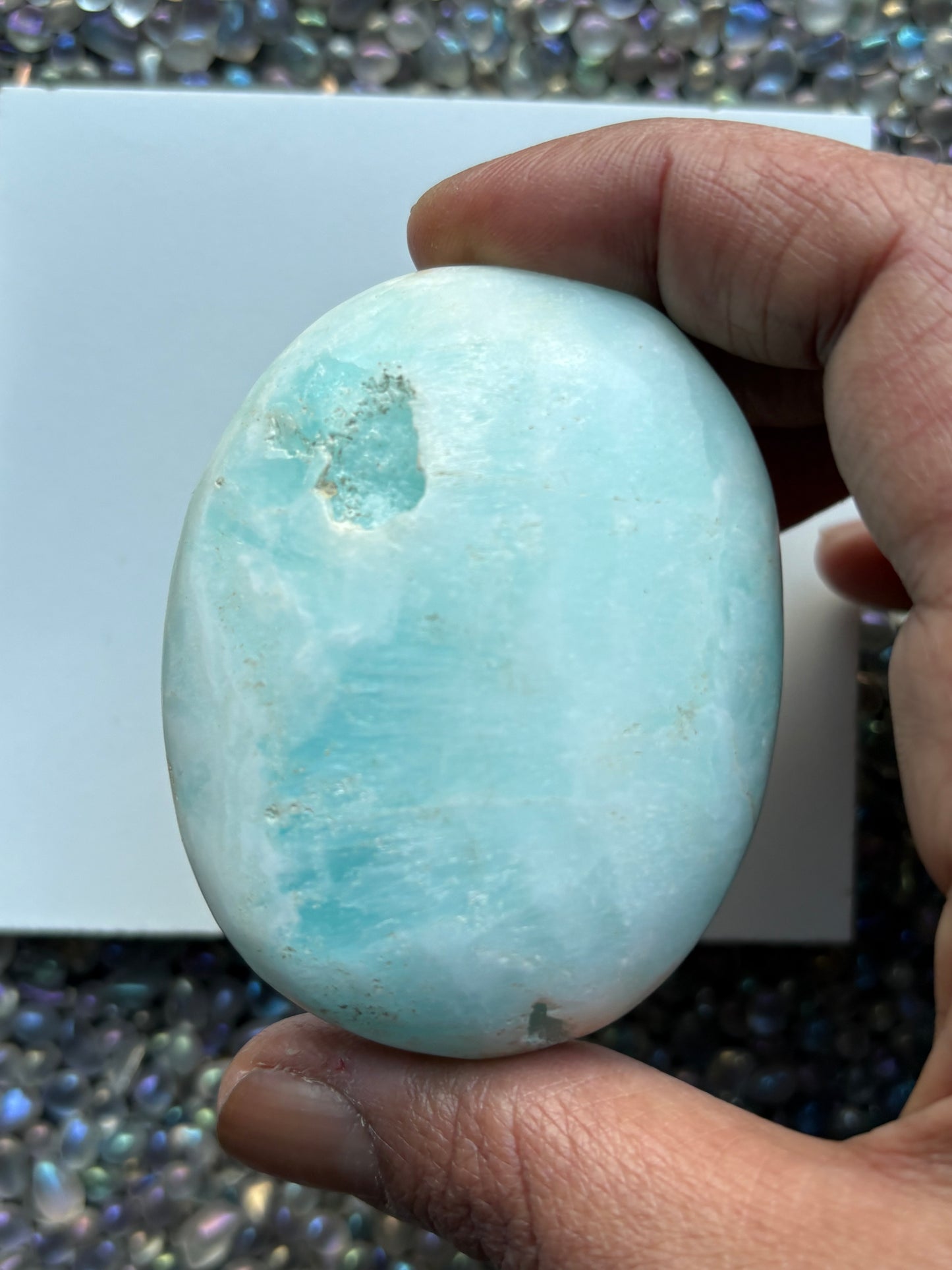 Caribbean Calcite Aragonite Crystal Gemstone Palm Stone - Medium (4)