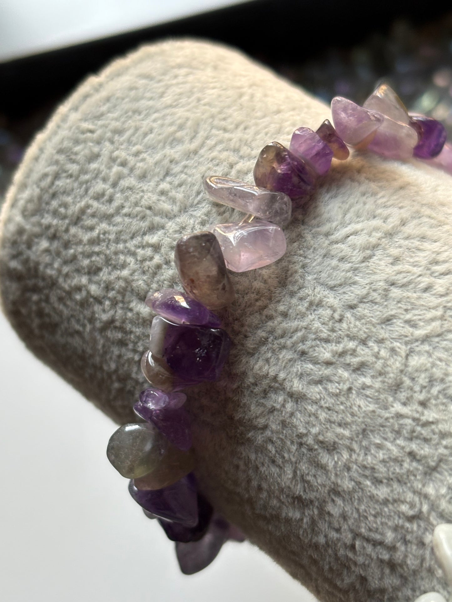 Amethyst Rough Gemstone Crystal Stretch Bracelet