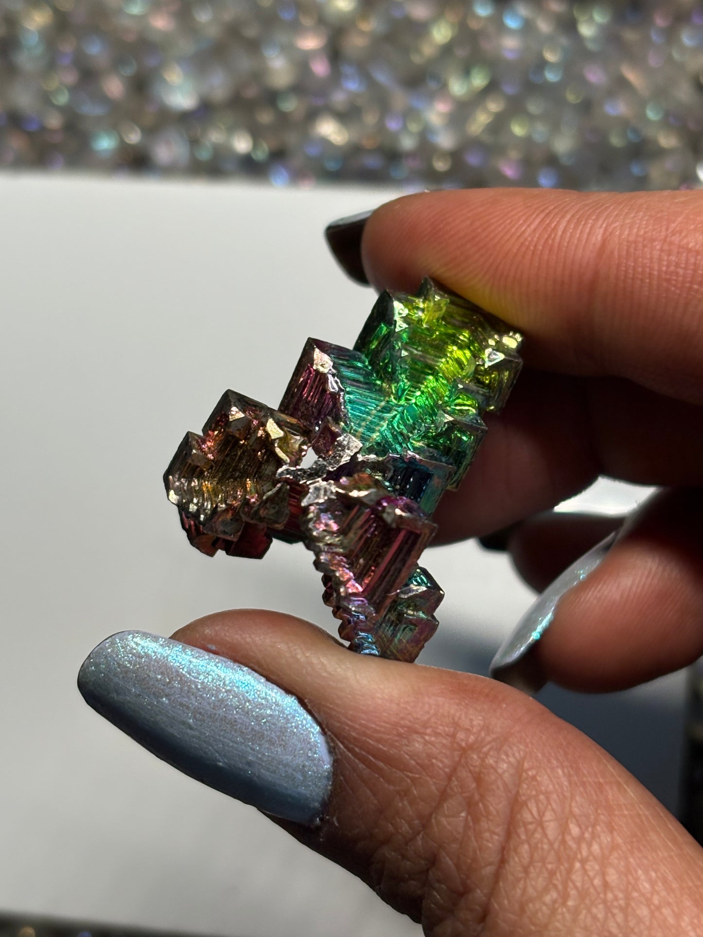Rainbow Bismuth Crystal Specimen Metal Art S (5)