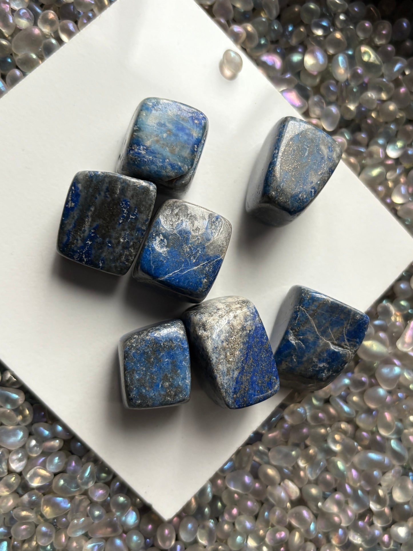 Lapis Lazuli Gemstone Crystal Tumbled Cube