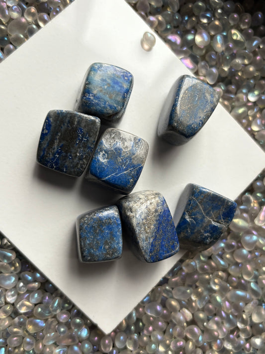 Lapis Lazuli Gemstone Crystal Tumbled Cube