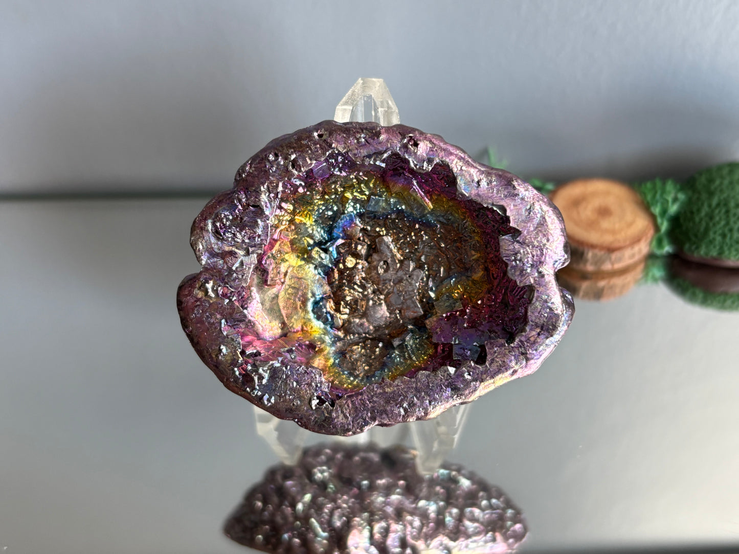 Purple Bismuth Crystal Brain Metal Art Sculpture