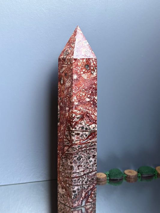 Leopard Skin Jasper Crystal Gemstone Tower Point - L1