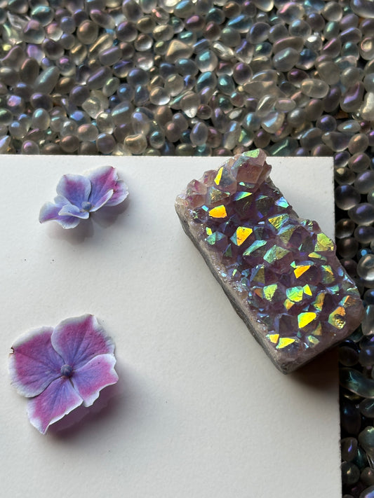 Aura Amethyst Crystal Gemstone Rectangular Cluster (1)